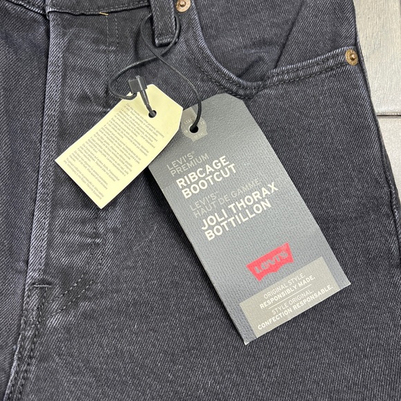 Levis NWT Ribcage Boot Jeans Black Lake - Picture 10 of 13